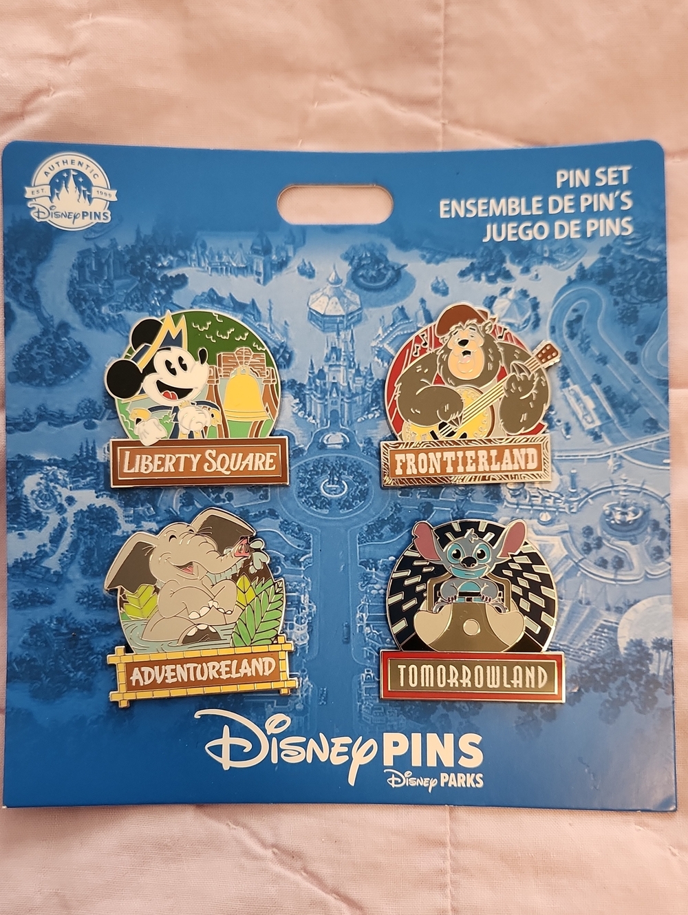 Disney Parks Lands Collectible Pin Set - Blue